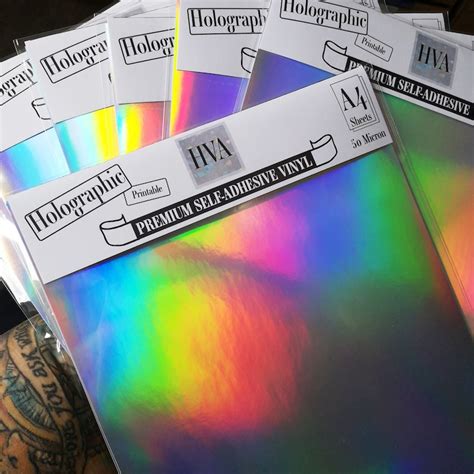 A4 Inkjet Printable Holographic Sticker 5 Sheets Etsy