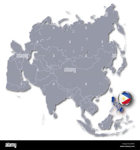 Asia Map With Philippines Stock Photo Alamy