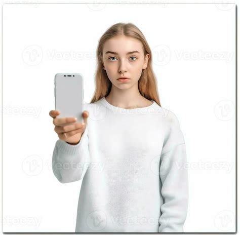 Ai Generative Annoyed Angry Young Woman Mad About Spam Message Stuck Phone Looking At Smartphone