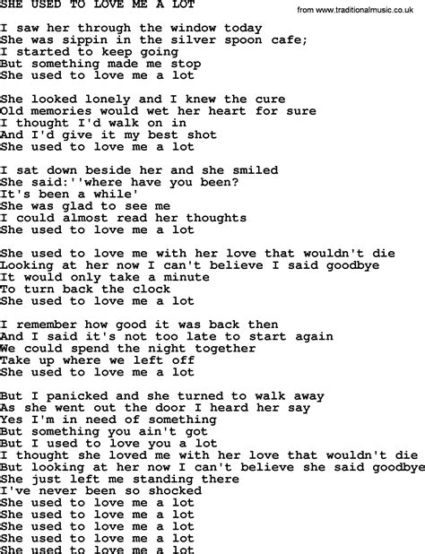 Johnny Cash Song She Used To Love Me A Lot Lyrics