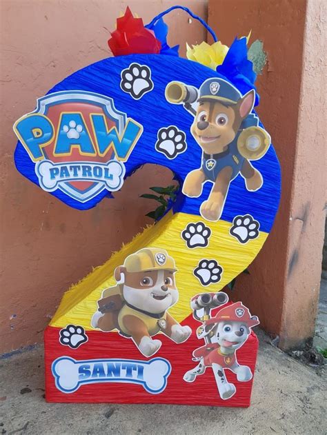 Piñata Número 2💗 Piñatas De Paw Patrol Piñata Casera Fiestas