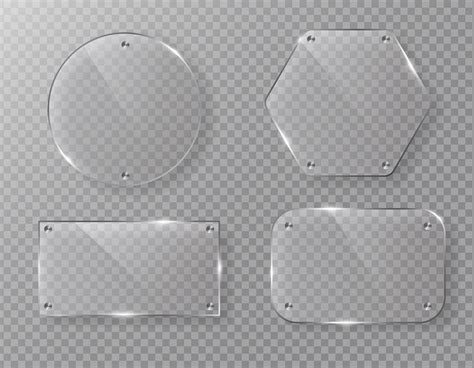 Blank Vector Glass Frame Label On Transparent Background 665744 Vector