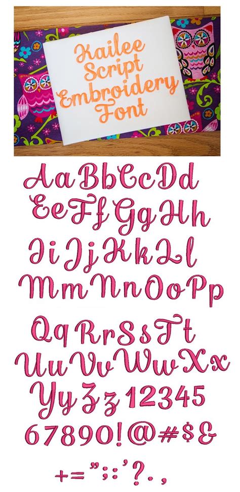 Kailee Script Embroidery Font Embroidery Fonts Machine Embroidery