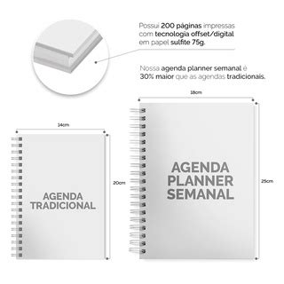 Agenda Planner Semanal 2023 Personalizada Glitter Nude Shopee Brasil