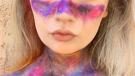 Body Paint Space Galaxy Makeup Tutorial Youtube