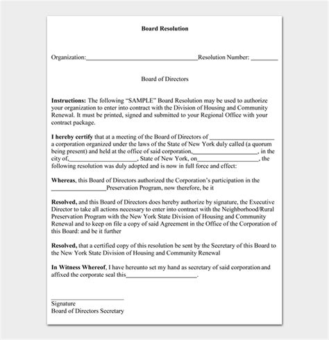 20 Free Board Resolution Templates And Examples Word Pdf