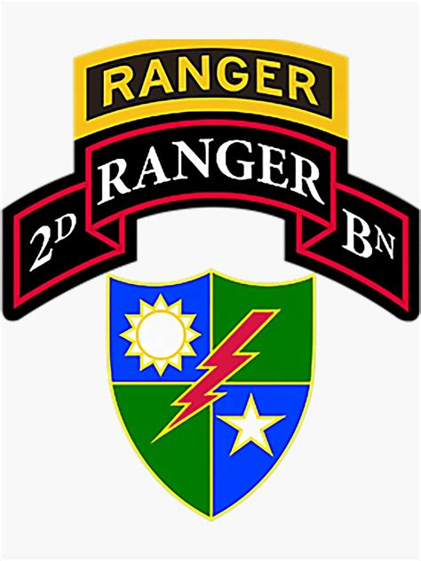 Us Army Ranger 2nd Battalion Bn Scroll Ranger Tab Dui Sticker For