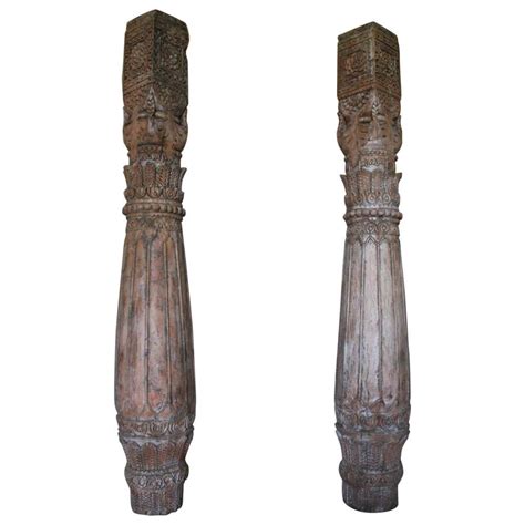 Pair Of Palm Tree Columns In The Manner Of Serge Roche For Sale At 1stdibs