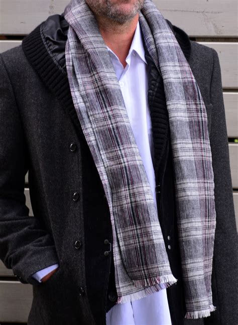 Mens Formal Scarf Softened Linen Man Scarf Official Etsy