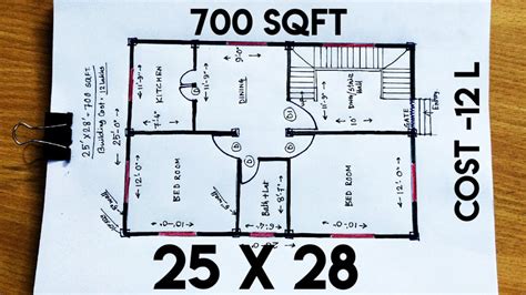 Building Plan For 700 Square Feet Builders Villa
