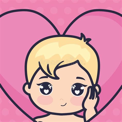 Cute And Little Baby In Heart Love Stock Vector Illustration Of