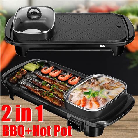 Wl Korean Samgyupsal Grill 2 In 1 Electric Barbeque Grill Pan With