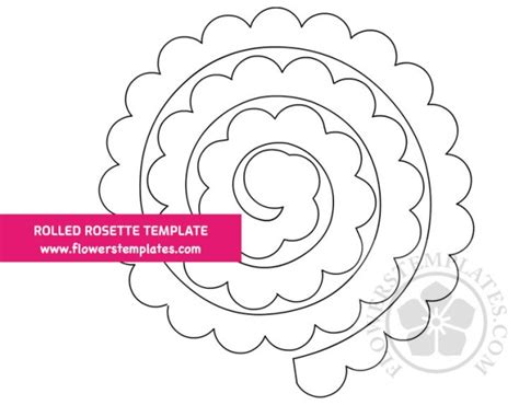 Free Rolled Rosette Template Flowers Templates