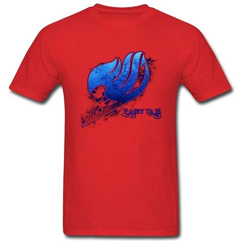 Akrcnit Men For Cartoon Fairy Tail Logo Blue Short Sleeve T Shirt Xl