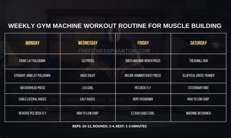 Weekly Gym Machine Workout Routine With Free Pdf