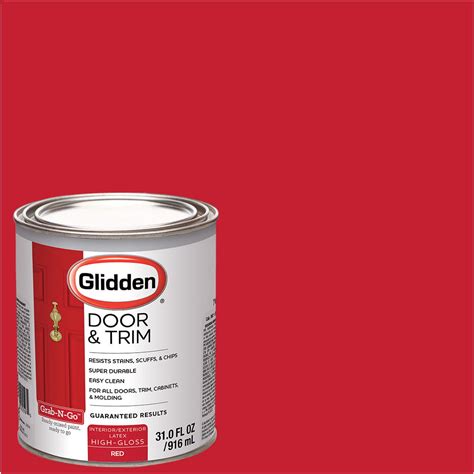 Glidden Door And Trim Grab N Go Interior Exterior Paint High Gloss Red