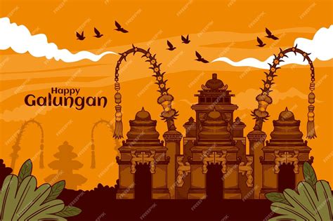 Free Vector Hand Drawn Background For Galungan