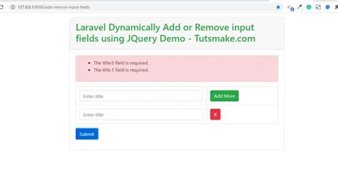 Add Remove Multiple Input Fields Dynamically With Jquery In Laravel