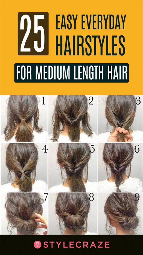 10 Hairstyles Quick And Easy Medium Length Hair Fashion Style