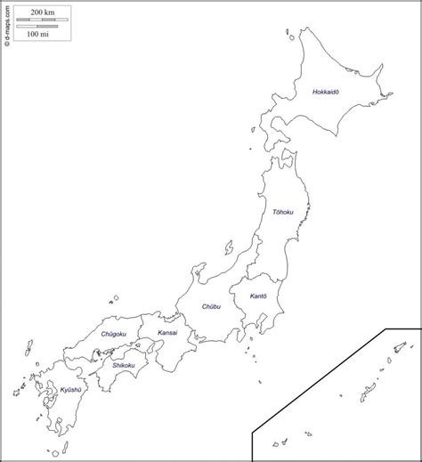 7 Accurate Printable Labeled And Blank Map Of Japan Cities Outline In