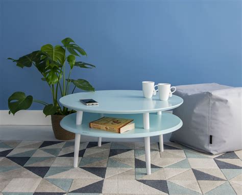 This mesquite trunk slab sofa table with turquoise inlay brings the warmth and character of the southwest to your living room or family room. UFO Coffee Table Diam 70cm x Height 35cm - Light Turquoise ...