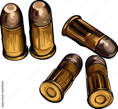 Hand Drawn Bullets Vector Cartoon Munition Stock Vector Adobe Stock