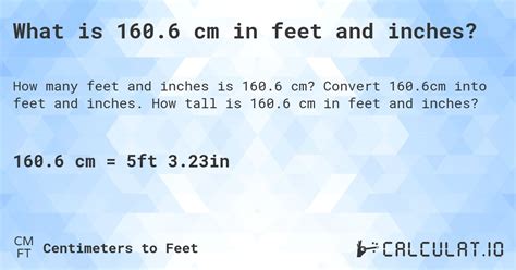 What Is 1606 Cm In Feet And Inches Calculatio