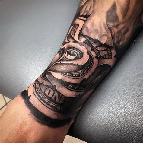 Black ink 3d flowers vine tattoo on man side rib. 80 Money Rose Tattoo Designs For Men - Cool Currency Ink