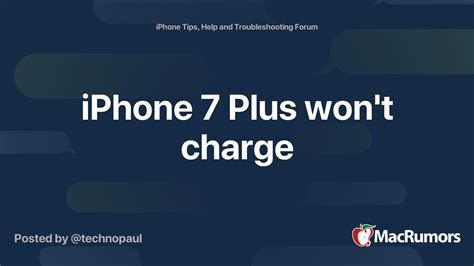 If any one of the physical components in the charging process is broken or malfunctioning, then your iphone won't charge. iPhone 7 Plus won't charge | MacRumors Forums
