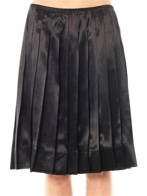 Marc Jacobs Pleated Silk Satin Skirt In Black Lyst