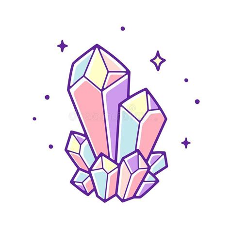 Pastel Crystal Gems Beautiful Pastel Crystals Drawing Hand Drawn