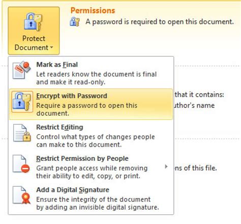How To Protect A Word File With Password Upaae