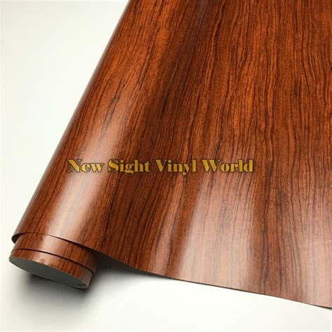 Rosewood Wood Grain Decal Vinyl Wrap Film Sticker For Floor Furniture