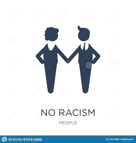 No Racism Icon In Trendy Design Style. No Racism Icon Isolated On White Background. No Racism 
