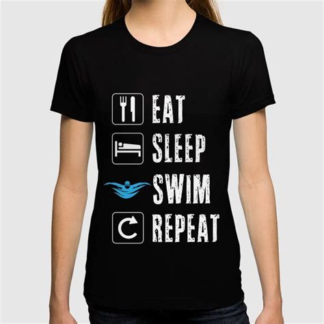 Eat Sleep Swim Repeat Swimming Swimmer T Shirt Swimmer Swimming Shirts