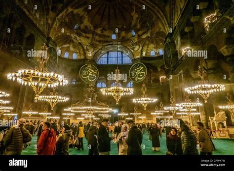 Istanbul, Turkey. 28th Feb, 2023. Tourists and locals visit Hagia