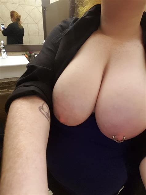 just a quick titty [f]lash in the public bathroom at work [bad dragon] porn pic eporner