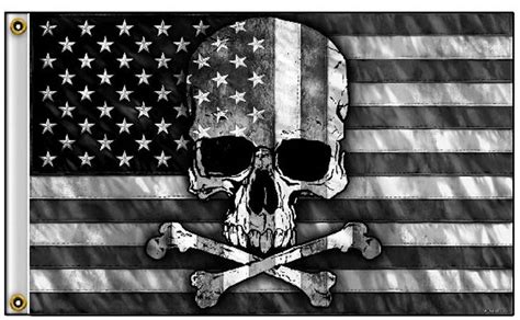 American Flag W Skull Crossbones 3 X 5 Flag Pirate Banner Garage Man