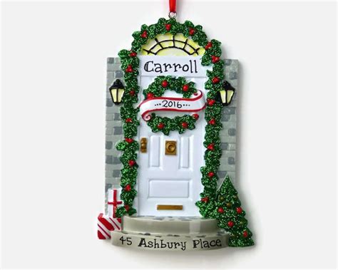 White Door Personalized Ornament New Home First Apartment