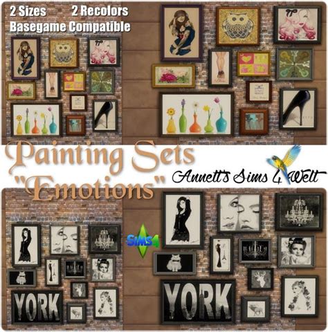 Paintings Sets Emotions Sims 4 Sims Sims 4 Custom Content