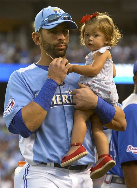 Jose Bautista And His Daughter During The Home Run Derby Toronto Blue