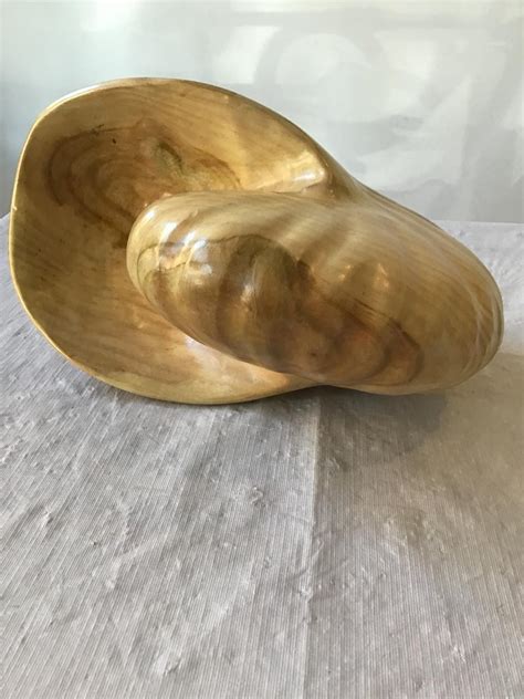 Hand Carved Large Wood Seashell At 1stdibs Wooden Shell Carved
