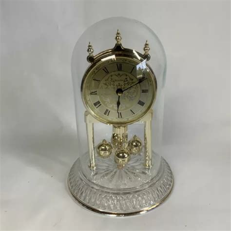 Vintage Bulova Lead Crystal Torsion Anniversary Glass Dome Clock Made In Germany 4999 Picclick