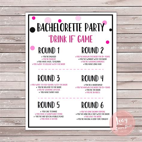 Bachelorette Party Drink If Game Instant Etsy Bachelorette Party Drinks Bachelorette Party