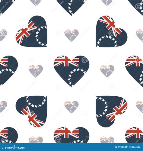 Cook Islands Flag Patriotic Seamless Pattern Stock Vector