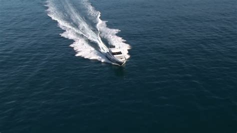 Stock Video Of Aerial View Of Luxury Boat Navigating 6300650