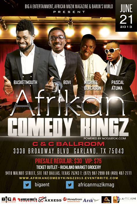 video african comedy kingz us tour w basketmouth bovi michael blackson in dallas june 21