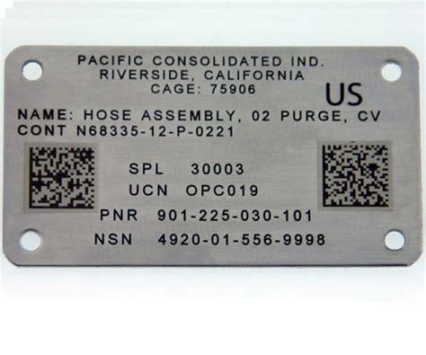 Iuid Plates And Labels Iuid Marking Verification And Registration Services