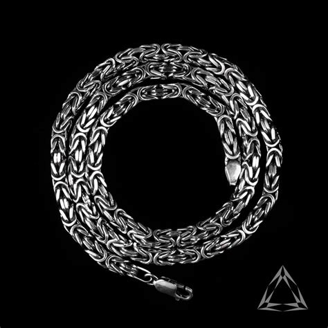 Sterling Silver Byzantine Chain Handmade Chain Chain Etsy