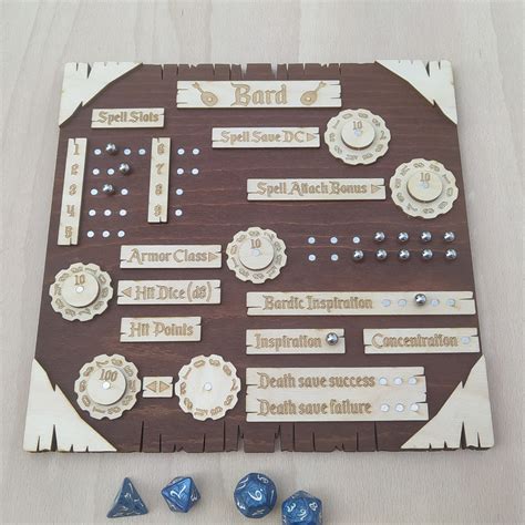 Bard Tracker For Dandd 5 Colors Wood And Magnetic Dungeons Etsy